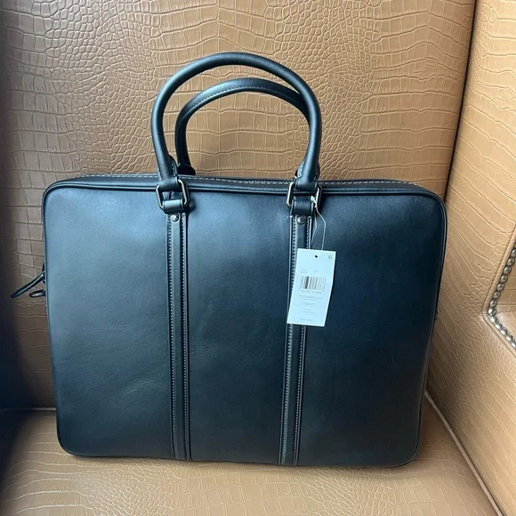 Coach Mens Metropolitan Workbag Briefcase Black Copper/Black MSRP $595 - Picture 2 of 4